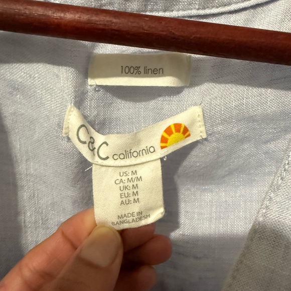 C&C California Sky Blue Linen Shirt - Picture 9 of 9